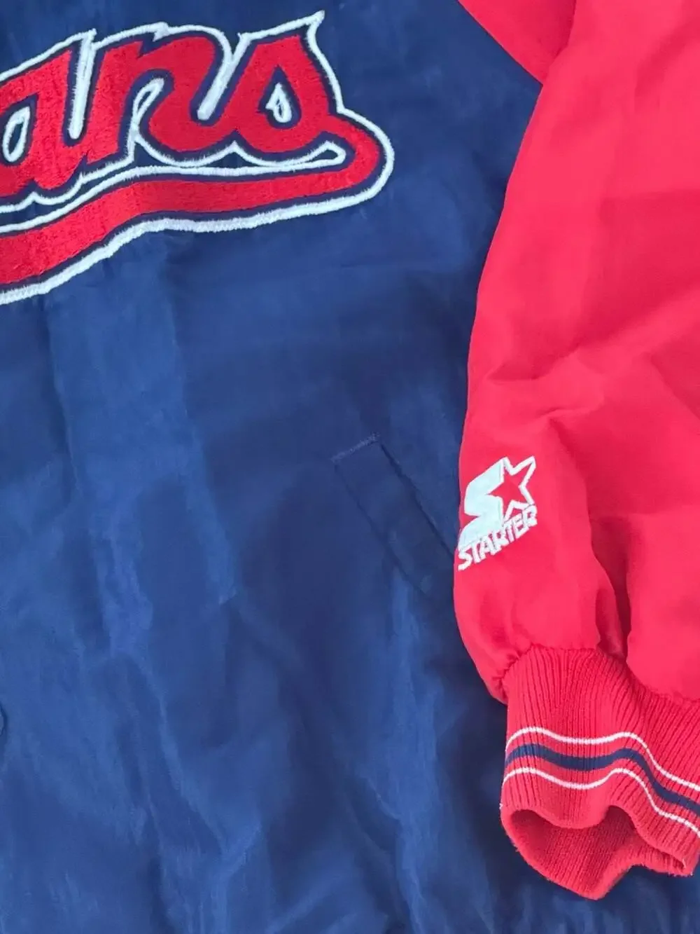 Vintage 90s Starter Diamond Collection MLB Cleveland Indians Dugout Nylon Jacket